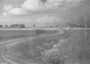 Heuernte Vor Dem Gewitter by Georg Siehl-Freystett