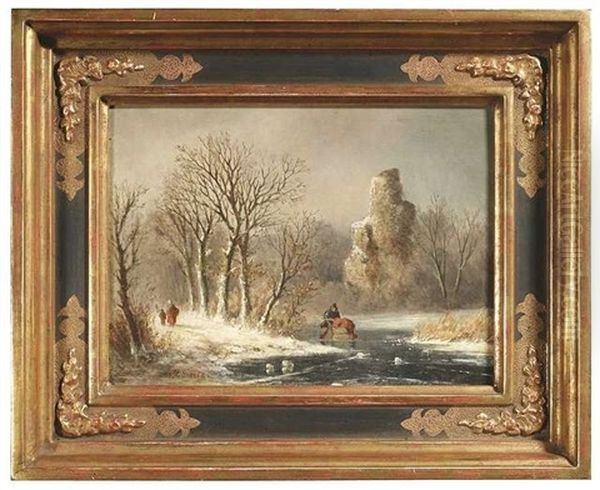 Winterlandschaft Mit Einem Zugefrorenen See - view 1