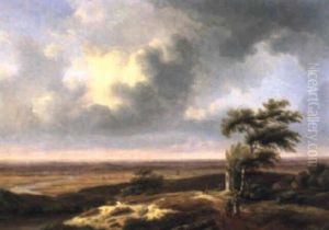 Hollandische Landschaft Mit Figuren by Louis (Ludwig) Sierig