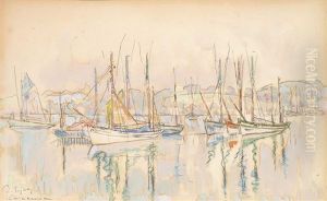 Concarneau, Thoniers A L'ancre, Octobre 1932 by Paul Signac