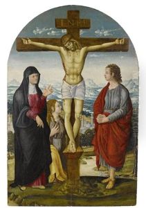 Christus Am Kreuz Mit Maria, Der Heiligen Magdalena Und Johannes Dem Taufer by Luca Signorelli