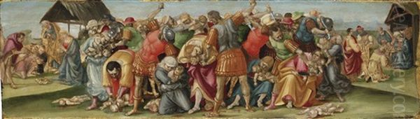 The Massacre Of The Innocents With The Adoration Of The Shepherds And The Adoration Of The Magi, Panel From A Predella - view 1