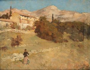 Vue De Provence by Charles Louis Eugene Signoret