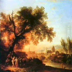 Figures Dancing On A Hill Overlooking Florence