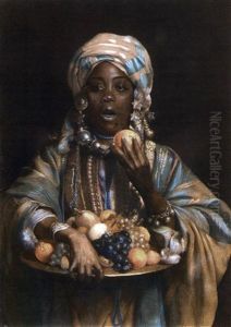 La Marchande De Fruits by Giuseppe Signorini