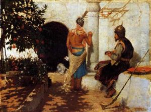Scena Orientalista Con Due Figure by Giuseppe Signorini