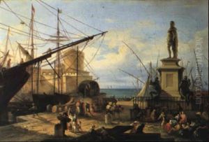Veduta Del Porto Di Livorno by Giuseppe Signorini