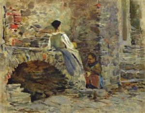 Donne A Riomaggiore by Telemaco Signorini