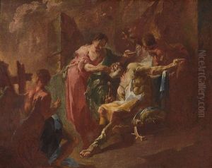 Der Junge Tobias Heilt Seinen Vater Mit Der Fischgalle by Franz Sigrist