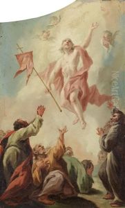 The Adoration Of The Shepherds, The Ascension, The Resurrection And The Pieta (polyptych) by Franz Sigrist