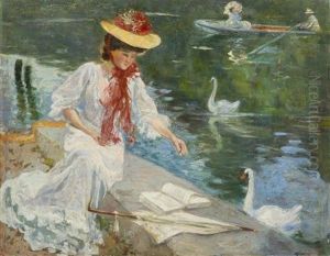 Lady With Umbrella by Max Silbert