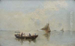 Fiskebatar Pa Fjarden by Herman Gustav af Sillen
