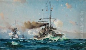 Pansarbatar Av Aran-typ Under Stridsovning by Herman Gustav af Sillen
