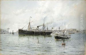 Fartyget Gauthiod Pa Saltsjon by Herman Gustav af Sillen