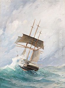 Pa Stormande Hav by Herman Gustav af Sillen