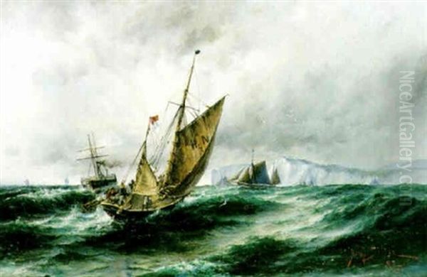 Vind I Seglen Vid Klippig Kust - view 1