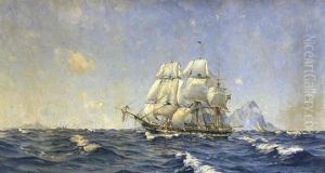 Svensk "rlogsfregatt Utanfor Gibraltar