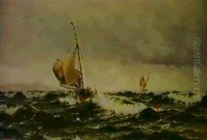 Marin Med Segelbatar by Herman Gustav af Sillen