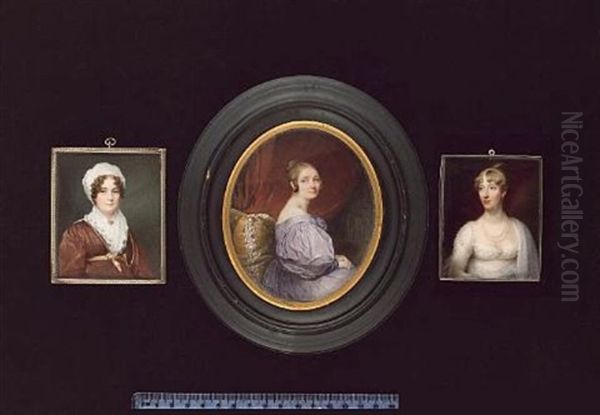 Mr. Alexander Henderson, Wearing Brown Coat, Waistcoat And White Frilled Shirt (+ Mrs. Alexander Henderson, Wearing Plum-coloured Dress With Yellow Waistband, White Shawl Held With Brooch; Pair) - view 1