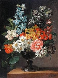 Still Life Of Flowers In A Vase by James Sillett