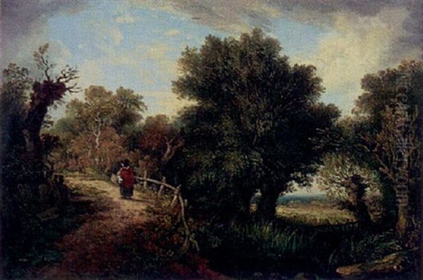 Figure On A Path By A Pond - view 1