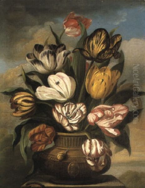 Still Life Of Tulips In Vase - view 1