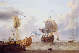 Navires De Haut Bord Sous Le Vent Pre D'un Quai by Adam Silo