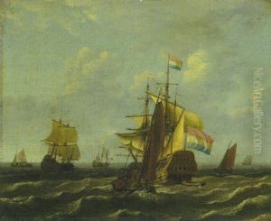 Niederlandische Dreimaster Auf Bewegter See by Adam Silo