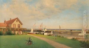 Beers Cottage - Far Rockaway by Francis Augustus Silva