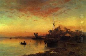 Sunset On The New Jersey Shore by Francis Augustus Silva