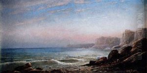 Rocky Cliffs And Shore At Sunset by Francis Augustus Silva