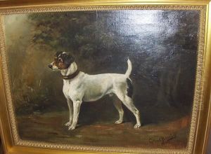 A Terrier In A Landscape by Cuthbert Bradley