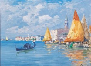 View Of The Bacino Di San Marco by Ferdinando Silvani