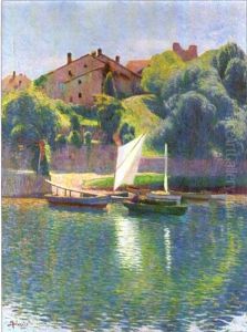 Sommerliche Uferlandschaft Bei Yvoire Sommerliche Uferlandschaft Bei Yvoire