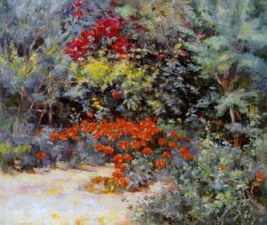 Blomstrende Haveparti by Albert Henri Louis Silvestre