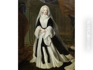 Portrait Of Marie Louise Elisabeth D'orleans, Dowager Duchess Of Berry, Three-quarter-length, In Mourning Dress by Louis de Silvestre