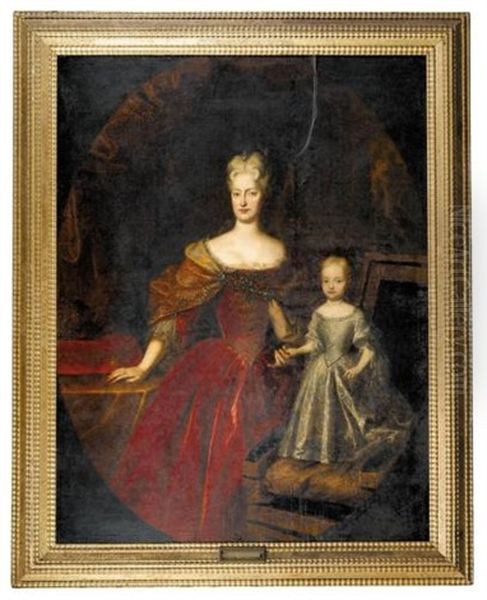 Portrait Of A Duchess And Her Child (elisabeth Christine Of Brunswick-wolfenbuttel, Later Wife Of The Emperor Karl Vi/?) - view 1