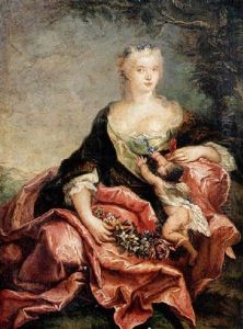 Portrait De Femme Sur Fond De Paysage Avec Un Angelot by Louis de Silvestre