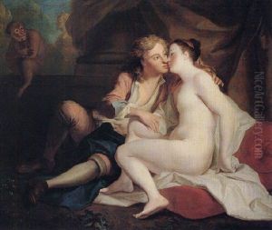 The Sense Of Touch: A Youth Kissing An Unclad Young Woman