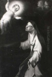 The Christ Child Appearing To St. Catherine Of Siena by Louis de Silvestre