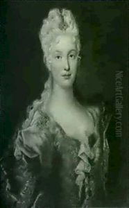 Portrait Of A Lady From The Polish High Nobility by Louis de Silvestre