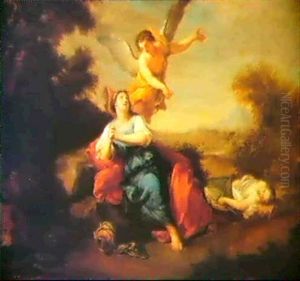 Hagar And Ishmael In The Desert by Louis de Silvestre