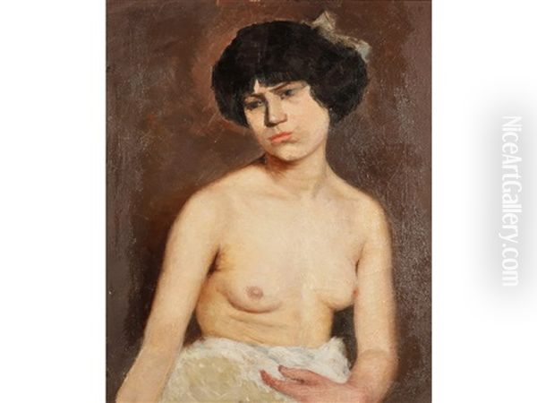 A Half-length Portrait Of A Lady Wearing A Necklace And With Her Head Turned To The Left - view 1