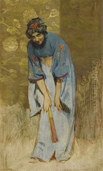 Japanerin Im Kimono Mit Facher - view 1