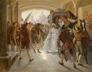 Einzug Andreas Hofer Und Seiner Mannen In Die Hofburg In Innsbruck by Franz Xavier Simm
