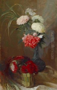 Stillleben Mit Nelke Und Chrysanthemen
