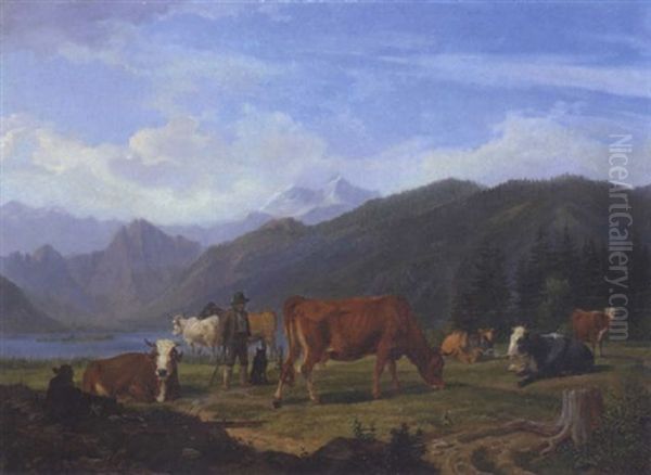 Huterbub Mit Kuhherde - view 1