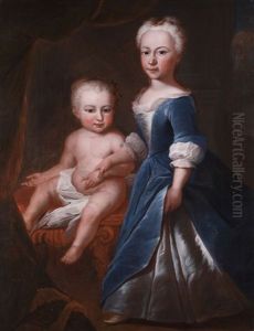 Portraitdoppelbildnis Eines Geschwisterpaares by Johannes Simmler
