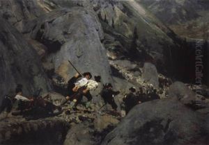 Nach Der Hirschjagd Im Hochgebirge