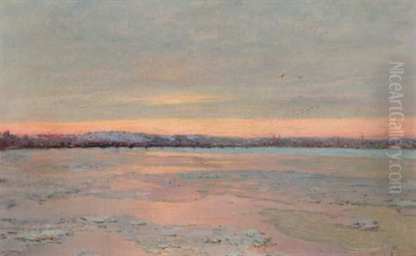 Winter Twilight On The Charles River - view 1